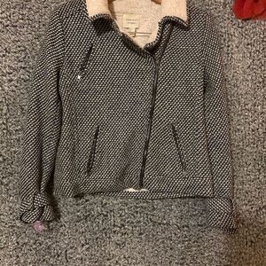 Forever 21 Women's Faux Shearling Jacket L Multicolor Sherpa Lined